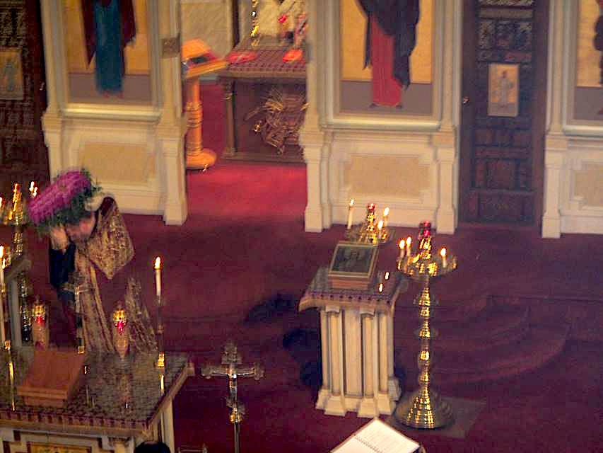 Pictures from the Veneration of the Holy Cross service