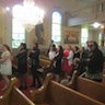 Photo of parishioners queuing for Holy Communion
