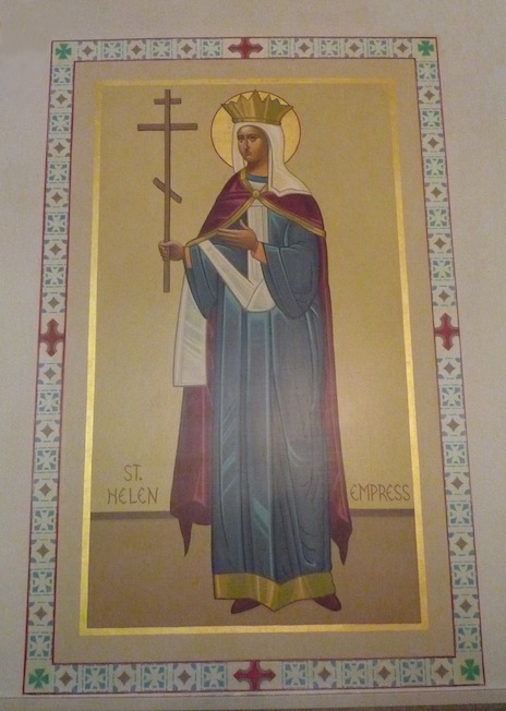 Photo of a mural icon of St. Helen