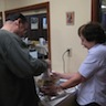 Photo of parishioners making cookies