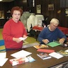 Photo of parishioners making Christmas cards