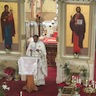 Photo of Fr. Edward delivering the Homily during the Pascha service