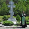 Photo of Fr. Edward performing a service at Fr and Matushka Dedick’s grave at St. Michael's Cemetery