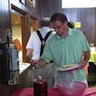 Photo of parishioners getting food during the parish picnic