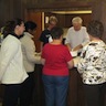 Photo of parishioners preparing dough during the Pascha baking class