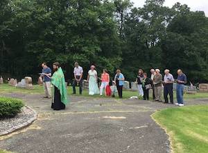 Photos of Pentacost and blessing of the graves