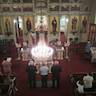 Photo from the choir loft, looking towards the iconostas, during the Pascha service