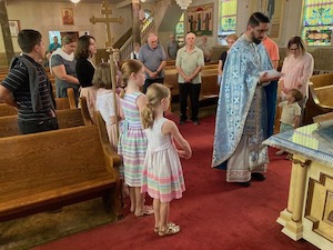 Photos of a blessing Fr. Aleksey gave to students and teachers prior to the start of the new school year.